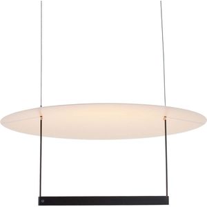 Hanglamp zwart/wit rond | 1 lichts | zwart | metaal | Ø 60 cm | in hoogte verstelbaar tot 200 cm | eetkamer lamp | modern / sfeervol design