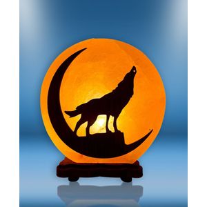 Himalaya zoutsteenlamp Weerwolf (20 cm hoog x 8 cm dik x 18 cm breed) - Zoutlamp - Sfeerlamp - Minerala