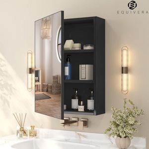 Equivera Medicijnkastje met Spiegel - Medicijnkastje - Toiletkastje - Toiletkastje met Spiegel