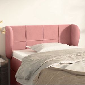 The Living Store Hoofdbord met randen 83x23x78/88 cm fluweel roze - Hoofd Bord - Hoofdbord - Velvet Hoofdbord - Roze Hoofdbord - Luxe Hoofdbord