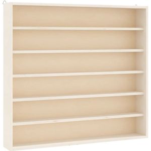 vidaXL Houten Verzamelvitrine - Houten Verzamelvitrines -aan De Muur Gemonteerde Vitrinekast - Wandhangende Vitrinekast - Houten verzamelvitrine met 6 planken 60x8,5x55 cm