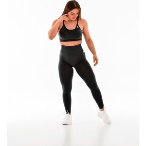 Classic sportoutfit / sportkledingset voor dames / fitnessoutfit legging + sport bh (steel grey)