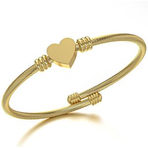 Malinsi Armband Dames Unique Hart - Compleet RVS - Goud - Armbandjes Verstelbaar - Armbandje Vrouw