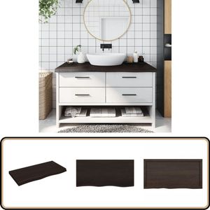 vidaXL Wastafelblad - 100x50x(2-6) cm - Massief Hout Wastafelblad - Eikenhouten Wastafelblad - Keukenblad - Badkamermeubel - Design Wastafel