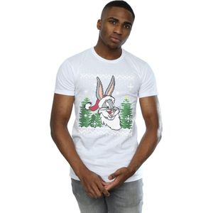 Looney Tunes Heren Bugs Bunny Kerst Fair Isle T-Shirt