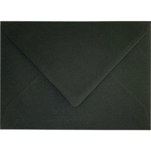 100x luxe wenskaart enveloppen C6 114x162 mm - 11,4x16,2cm - 120 grams black craft - recycled zwart kraft - 100% recycled papier