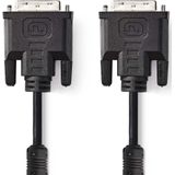 Nedis DVI-Kabel - DVI-I 24+5-Pin Male - DVI-I 24+5-Pin Male - 2560x1600 - Vernikkeld - 2.00 m - Recht - PVC - Zwart - Polybag