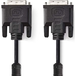 Nedis DVI-Kabel - DVI-I 24+5-Pin Male - DVI-I 24+5-Pin Male - 2560x1600 - Vernikkeld - 2.00 m - Recht - PVC - Zwart - Polybag