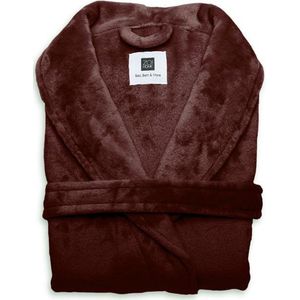 ZoHome Cara Badjas Lang - Fleece - Maat XL - Mahogany Red