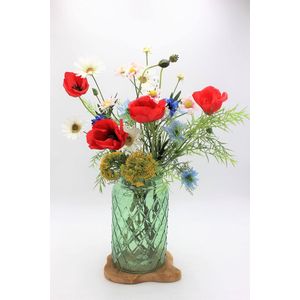 Kunstbloemen - Veldboeket - Klaproos - zijdenbloemen - Bloemenjunkie.