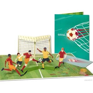 Popcards popupkaarten – Goal! Grote EK WK Europacup Voetbal pop-up kaart Wenskaart 3D-kaart Voetvallers Keeper Studio Sport Vandaag Inside Competitie