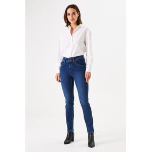 GARCIA Caro Curved Dames Slim Fit Jeans Blauw - Maat W26 X L32