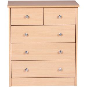 Medina Ladekast - Dressoir - 5 lades - Lichtbruin - Modern Dressoir