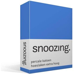 Snoozing - Hoeslaken - Extra hoog - Lits-jumeaux - 160x200 cm - Percale katoen - Meermin