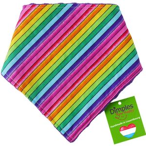 Trots regenboog hondenhalsdoek - DIMPLES 65cm XXXL hondensjaal hondenbandana met comfortabele drukknopen