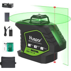 Zelfnivellerende Laserwaterpas met Kruislijnen - 360° Horizontale Lijn & Brede Hoek Verticale Straal
