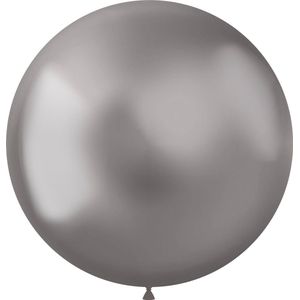 Folat - ballon XL Intense Chrome Silver 48 cm - 5 stuks