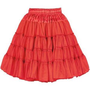 Luxe Petticoat - Rood - 2 Laags - Carnavalskleding - One Size - Volwassen Maat