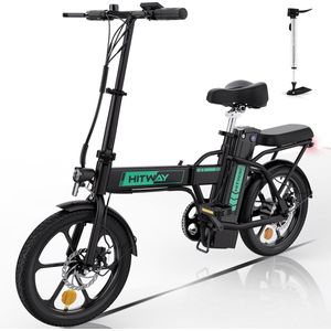 Hitway BK5 Elektrische Fiets | Opvouwbare E-bike | 16 Inch | Hitway BK5 250W Motor | Zwart