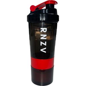 RNZV - Shakebeker - proteïne beker - sportbeker - shakefles - Proteïne Shaker - multifunctioneel - BPA vrij materiaal - 2x uitneembare poeder opslag containers