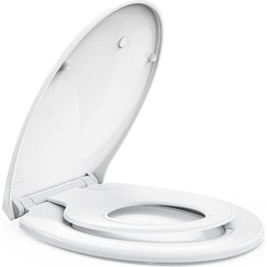 Innovatieve Toiletbril met Magnetisch Bevestigbare Kinderzitting en Soft-Close Mechanisme