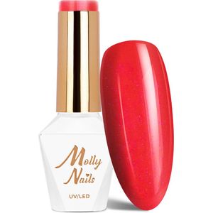 Molly Nails Gellak Nr 195 Dazzling Heart - Hema/Di-Hema vrij - gellak - gelpolish - nagels - nagelstyliste - manicure - rood - nagelverzorging - lak - gelnagels - gel - polish -8 gr - Caramdia