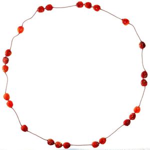 Behave Lange kralen ketting oranje 110 cm