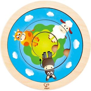 Hape Vormenpuzzel Spinning Farm Junior 20 Cm Hout 4 Stukjes
