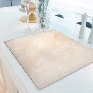 Inductiebeschermer beige marmer | 70 x 52 cm | Keukendecoratie | Bescherm mat | Inductie afdekplaat