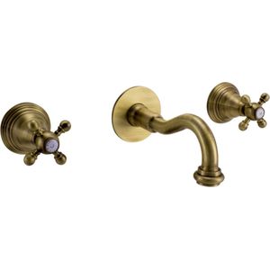 PB klassieke inbouw muurkraan met sterknoppen 16 cm uitloop brons 1208855052