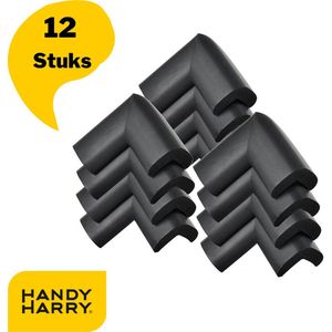 HANDY HARRY® Hoekbeschermers – 12 Stuks – Zwart – Baby & Kind – Stootrand – Tafelhoek