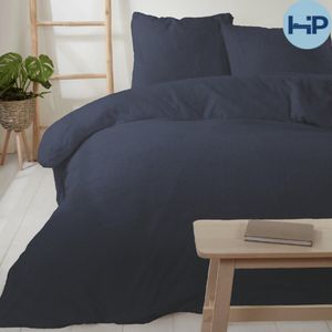 Decoware® teddy fleece dekbedovertrek - Navy - Lits-jumeaux - 240x220 + 2st 60x70cm