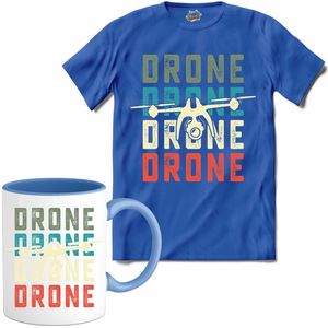 Camera drone | Drone met camera | Mini drones - T-Shirt met mok - Unisex - Royal Blue - Maat S