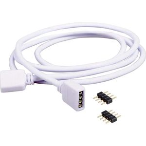 4-pins 10 mm led connector - wit - Smartkabel - RGB - verlengkabel - 1 meter - koppelbaar