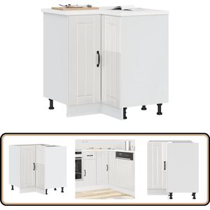 vidaXL Keuken Hoekonderkast - Lucca - Hoogglans Wit Keukenhoekonderkast - Hoekkast - Keukenkasten - Opslagruimte - Keukenopstelling