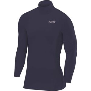 TCA Jongens SuperThermal Compressie Basislaag Voetbal Hardloop Top Lange Mouw Thermisch - Mock Neck - Donkergrijs, 6-8 Jaar