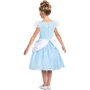 Smiffys - Disney Cinderella Deluxe Kostuum Jurk Kinderen - Maat 94-110 - Blauw