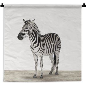 Wandkleed Animalprintshop - Zebra dierenprint kinderkamer Wandkleed katoen 90x90 cm - Wandtapijt met foto