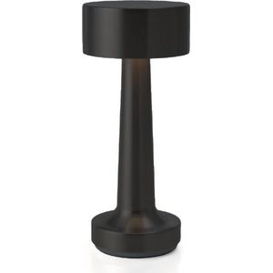 Luxus Draadloze Tafellamp Oplaadbaar - Sara - Zwart - 21cm - Nachtlamp - Tafellamp slaapkamer - Bureaulamp - LED - Touch - Dimbaar - Draadloos - Op batterijen - Tafellamp voor binnen en buiten