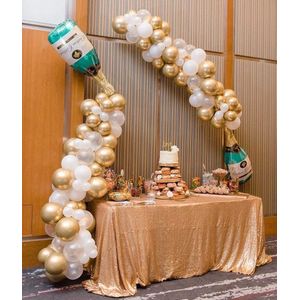 Ballonnenboog 167ST - Champagne - Verjaardag - Jubeleum - ballonboom - ballonboog - goud - wit