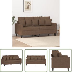 vidaXL Tweezitsbank 140 cm stof bruin Tweezitsbank - Bruine Bank - Banks Kopen - Salon Meubilair - Lounge Set