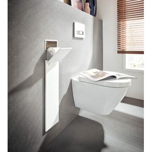Pure inbouwkastmodule badkamerkast - toiletpapier- en toiletborstelhouder ""Push to Open"" grijs mat badkamerkasten hoog