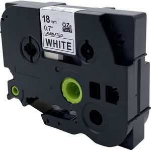 DULA Brother Compatible label tape- Tze-241 - 1 cassette - Brother P-Touch - Zwart op wit - 18mm x 8m