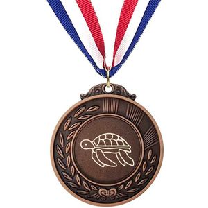Akyol - schildpad sleutelhanger medaille bronskleuring - Accountmanager - vriend of vriendin - schildpad - schildpad liefhebber - dieren liefhebbers - sleutelhanger - cadeau - gift