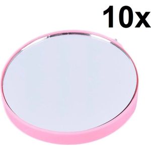 Make-up Spiegel met Zuignappen – Vergroot 10x – Roze
