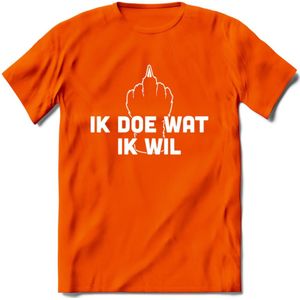 Ik doe wat ik wil - Katten T-Shirt Kleding Cadeau | Dames - Heren - Unisex | Kat / Dieren shirt | Grappig Verjaardag kado | Tshirt Met Print | - Oranje - 3XL