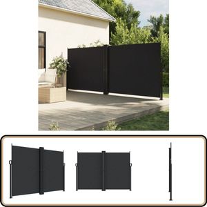 vidaXL Uittrekbaar Windscherm Zwart 180x1200 cm Windscherm - Tuinscherm - Balkonscherm - Privacy Screen - Zonwering