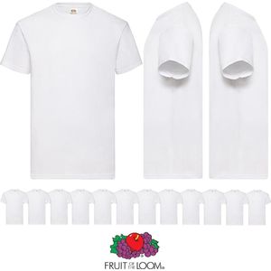 12 pack witte Fruit of the Loom shirts ronde hals maat M Valueweight