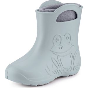 Ladeheid LA-CA-FrogWinter Kinder Regenlaarzen - Rubber - met Binnenschoen - EVA - Wasbare Binnenschoen - Grijs - 24/25