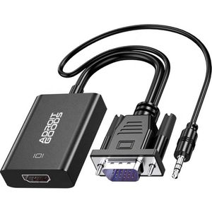 AdroitGoods VGA (D-Sub) naar HDMI 1.4 kabel - 25 cm - Zwart
